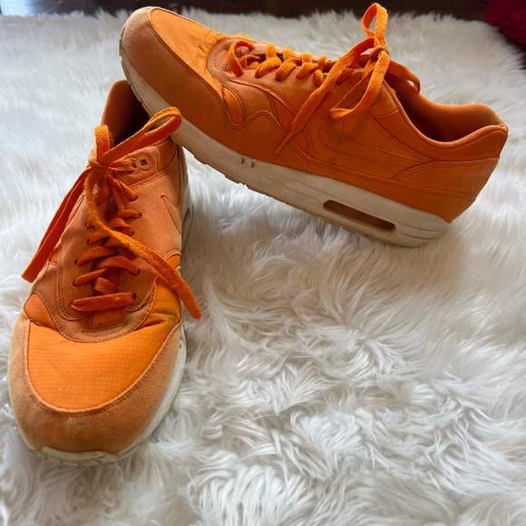 Nike Mens Air Max 1 Ripstop Pack Sneaker Orange 308866-808 Mandarin Lace Up 13M - Picture 1 of 11